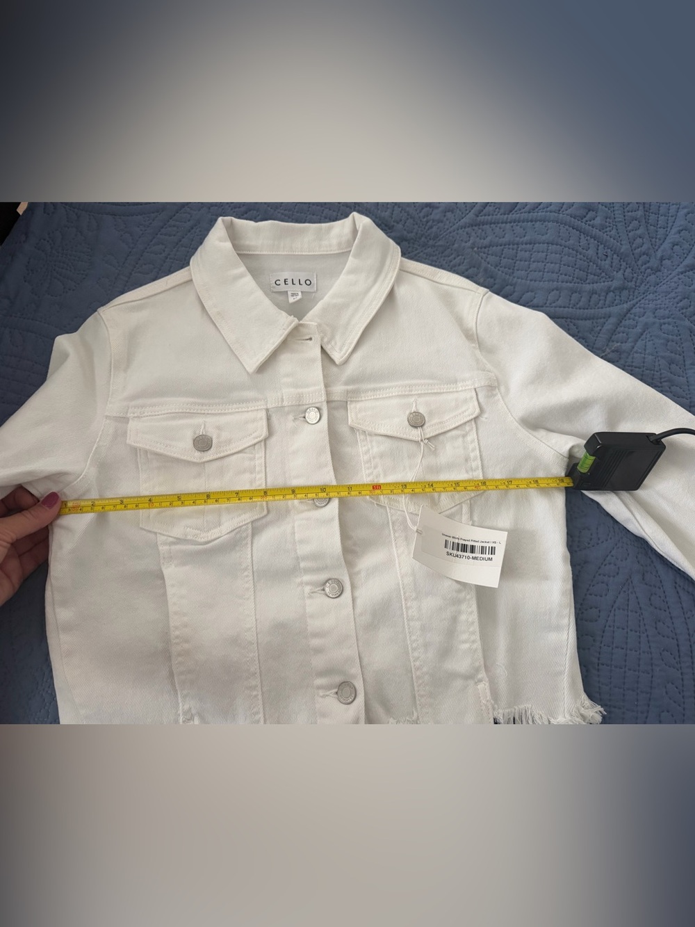 Cello Off-White Cropped Denim Jacket - Picture 12 of 13
